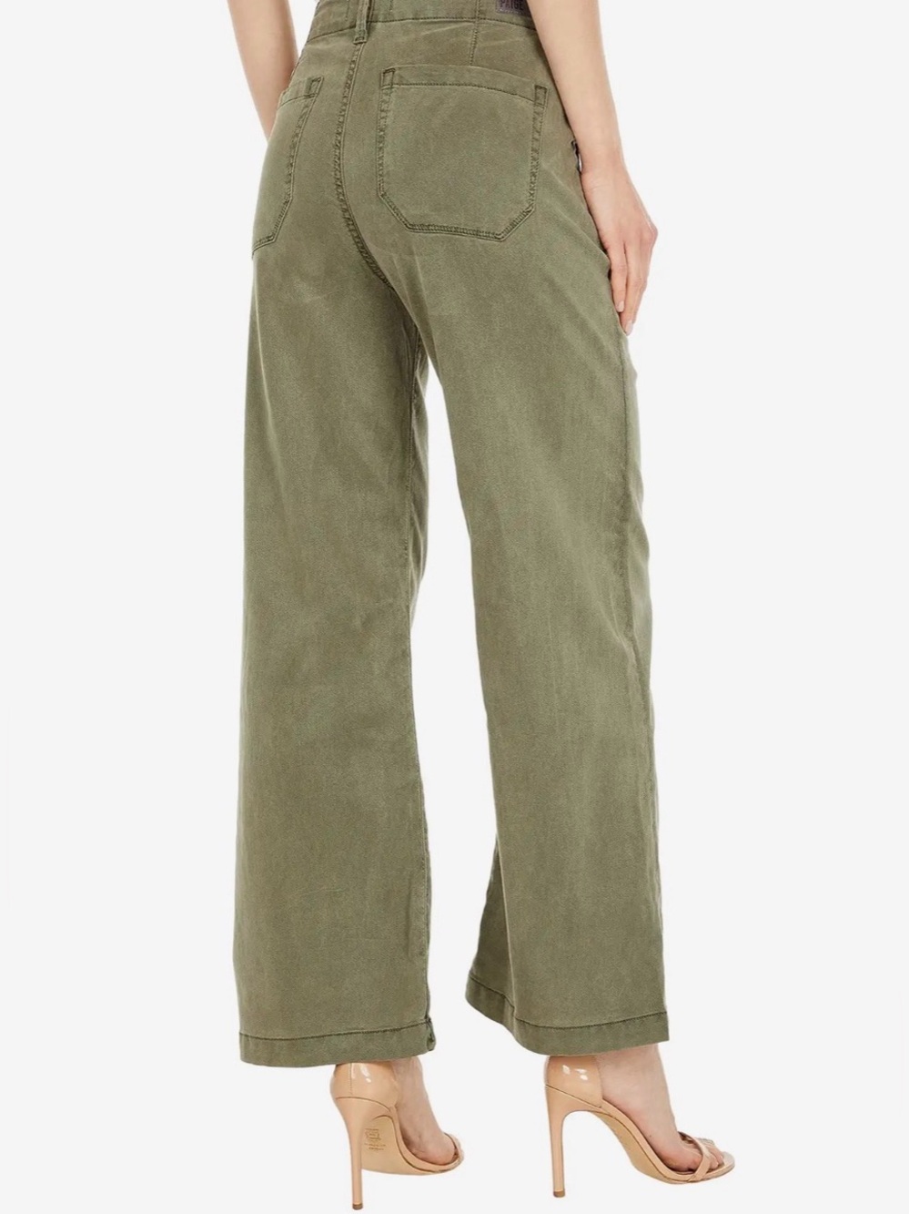 PAIGE High-Rise Wide-Leg Green Pant - Picture 2 of 5